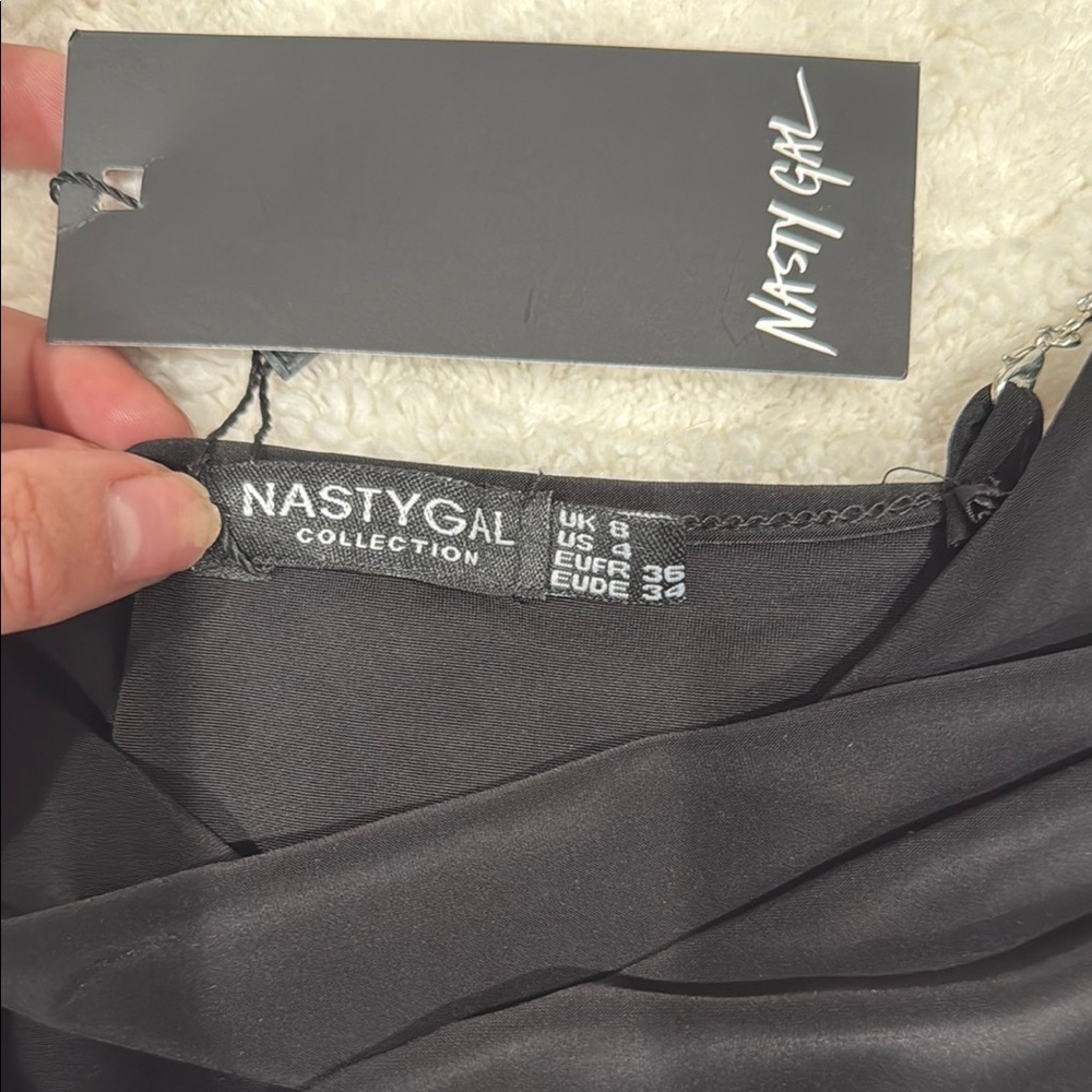 Nasty Gal Black bodysuit with Chain Straps - Picture 3 of 4